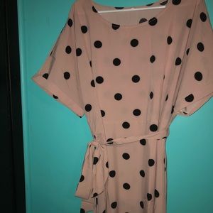 Pink polka dot dress